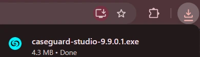 CaseGuard-Installer-2 | CaseGuard Download complete: caseguard-studio-9.9.0.1.exe, 4.3 MB.