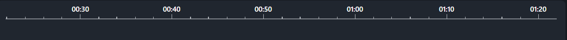 Dark video progress bar showing playback timeline with time marks at 00:30, 00:40, 00:50, 01:00, 01:10, and 01:20