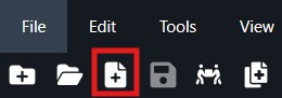 Add new medical record button in toolbar (clipboard with plus)