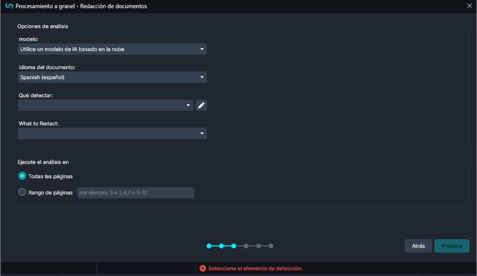 bulk-processing-analisis-options-span | CaseGuard Bulk Processing AI Analysis options in Spanish