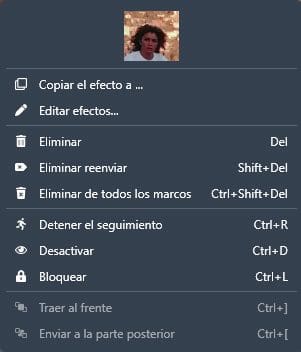 right-click-manual-redaction-spanish | CaseGuard Right click pop up for manual redaction in Spanish version of Software