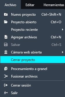archivo-dropdown | CaseGuard File dropdown menu in Spanish