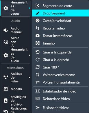 Drop Segment in Spanish