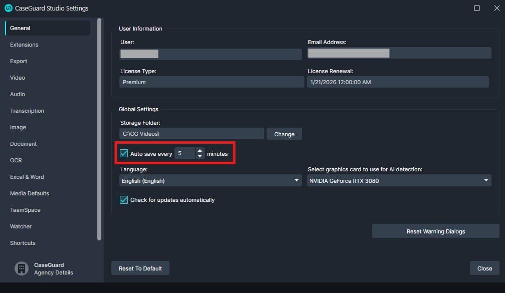 auto-save-option | CaseGuard auto-save-option