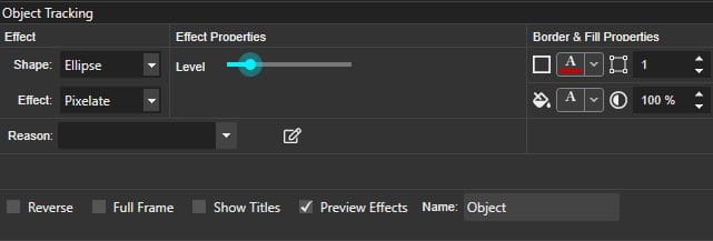 configuring the ellipse shape pixelate effect