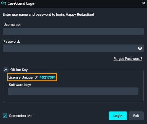 License Unique ID | CaseGuard License Unique ID Image