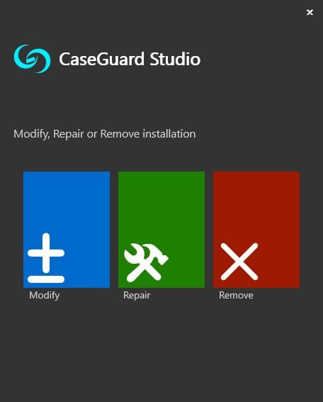 CaseGuard Modify Window | CaseGuard CaseGuard Modify Window Image