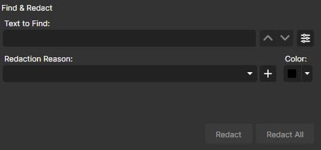 caseguard studio'find-and-redact' panel