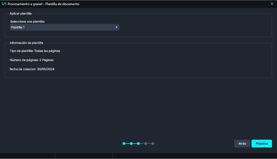 plantilla-de-documento | CaseGuard Choose template window in Spanish