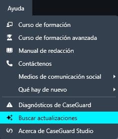 Check for updates selection in Spanish