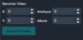 Crop Video options in Spanish