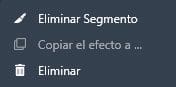 Right Click Eliminate Segment in Spanish