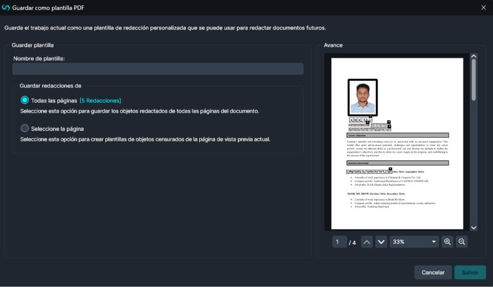 save-as-template-span | CaseGuard Save as Template in Spanish
