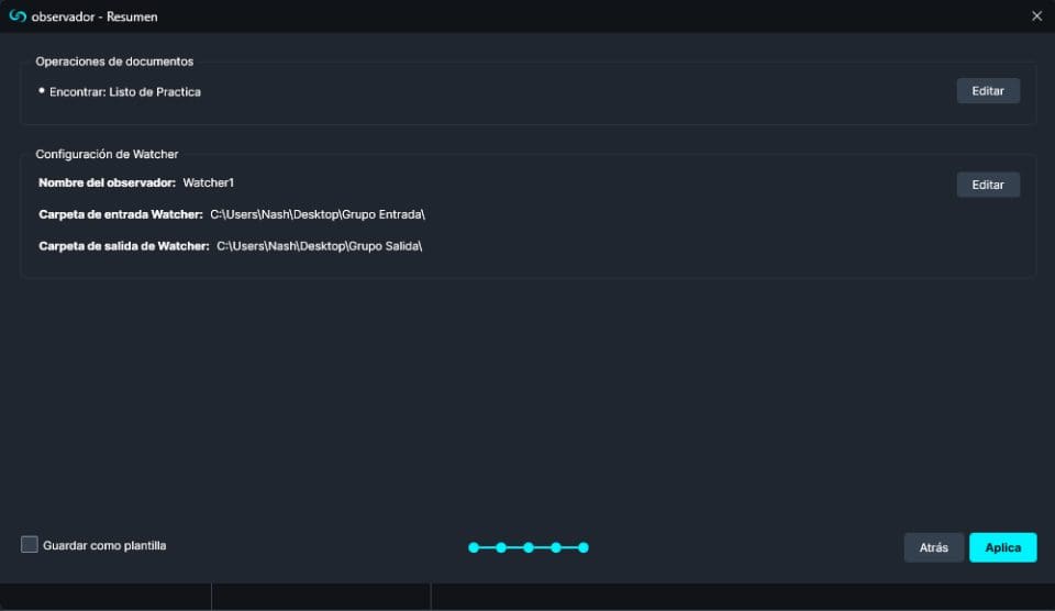 Watcher Find and Redact Summary in Spanish
