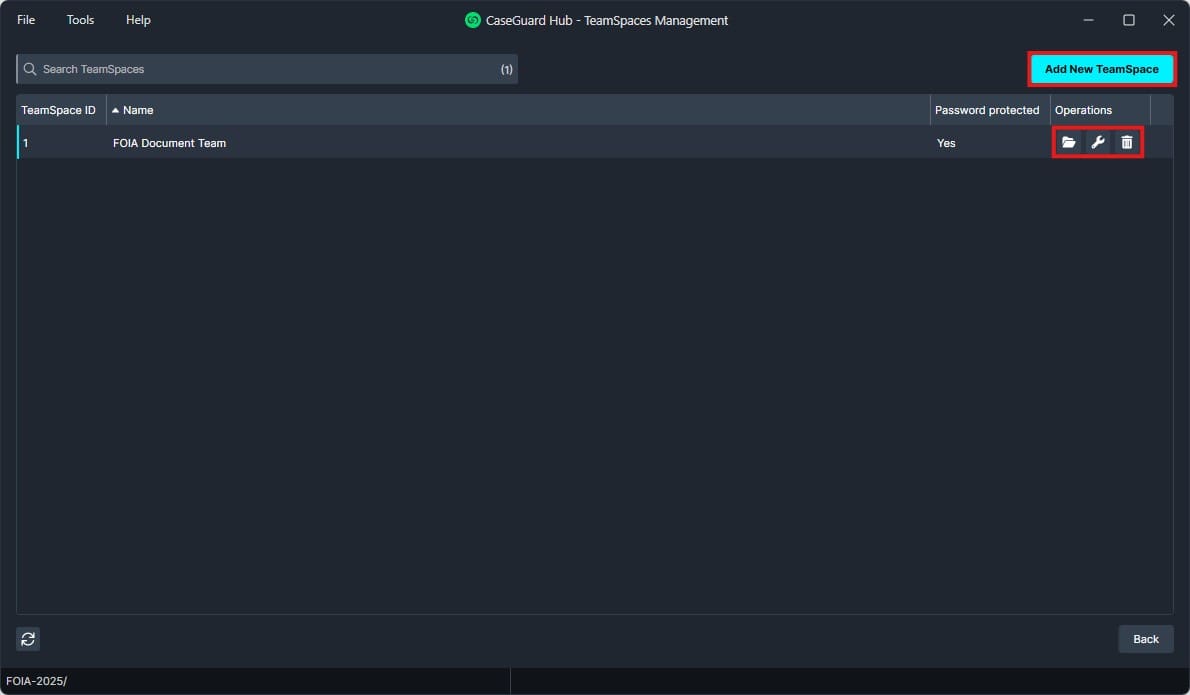 teamspaces-management-window | CaseGuard teamspaces-management-window