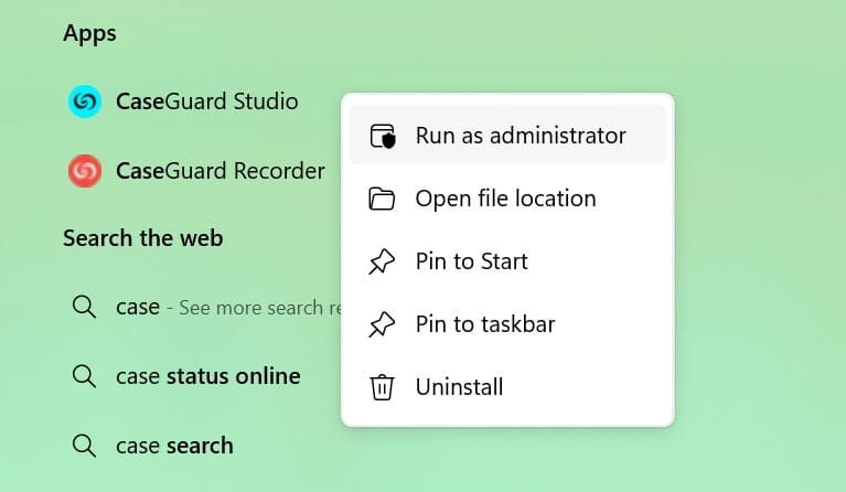 cg-run-as-admin | CaseGuard cg-run-as-admin