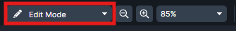 Pencil icon with an Edit Mode dropdown highlighted in a dark toolbar.
