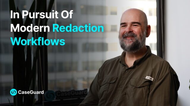 James "Dez" Desmond looking off camera smiling. "In Pursuit of Modern Redaction Workflows"